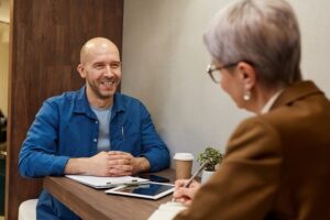 interviewing customer
