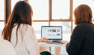 Two women starting an online business