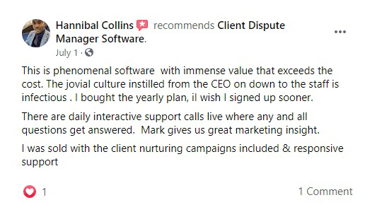 Client Dispute Manager Software Review by Hannibal Collins