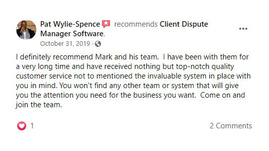 Client Dispute Manager Software Review by Pat Wylie Spense