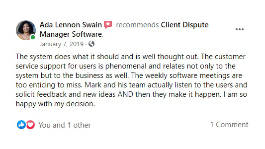 Client Dispute Manager Software Review by Ada Lennon Swin