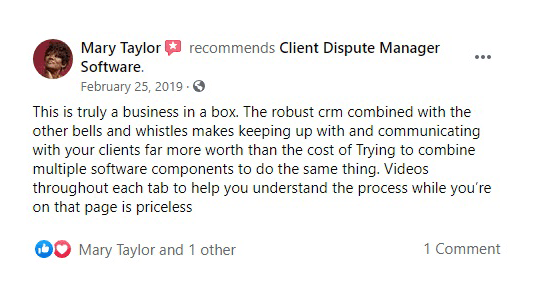 Client Dispute Manager Software Review by Marry Taylor