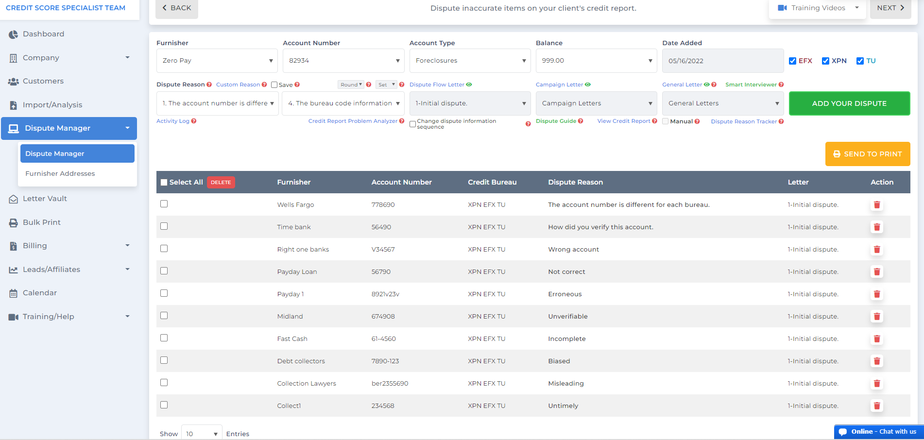 Client Dispute Manager | Client Dispute Manager Software