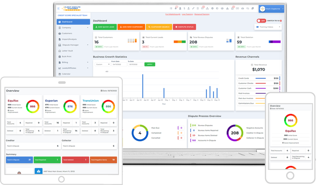 client dispute manager software for credit repair leads