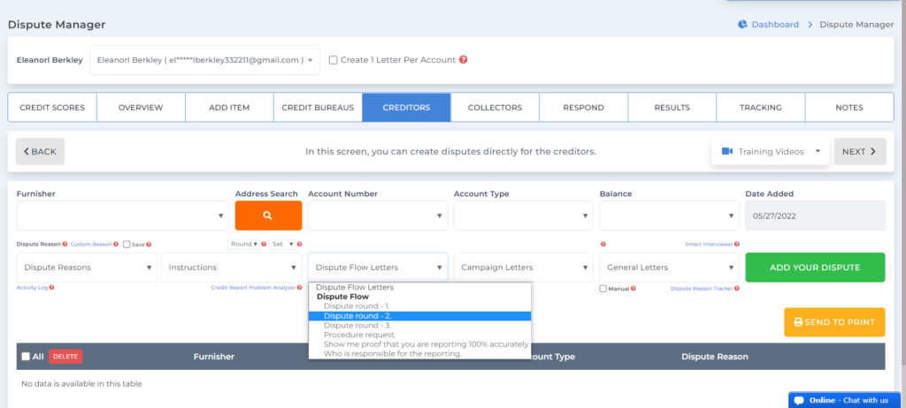 dispute round 2 credit repair software