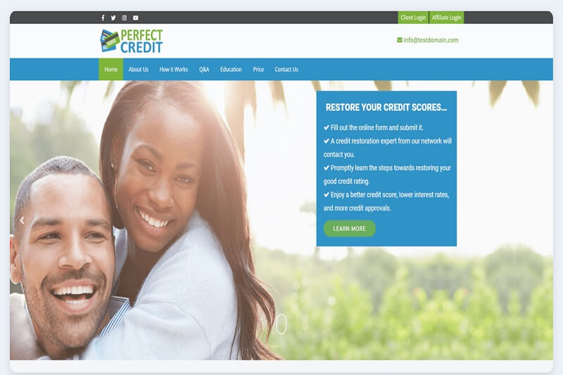 website for credit repair business in West Virginia