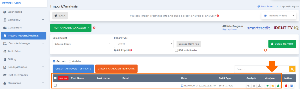 client dispute manager analyzer feature