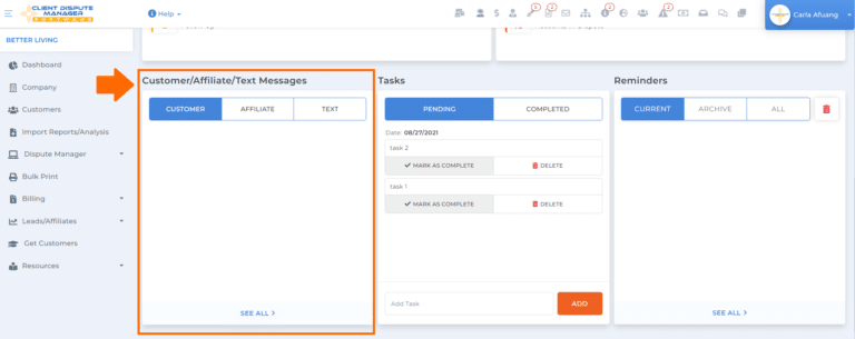 All Access In One View - Client Dispute Manager Software