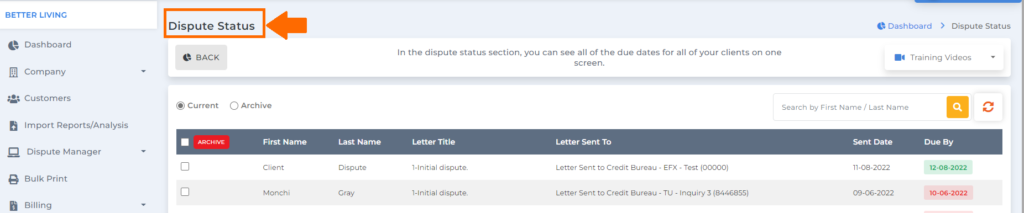 dispute status on best credit repair software