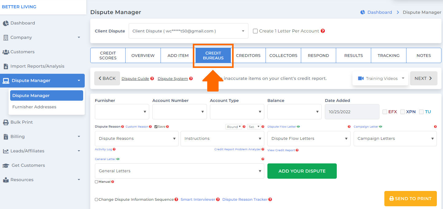 Creating Disputes for the Credit Bureaus Made Easy | Client Dispute Manager