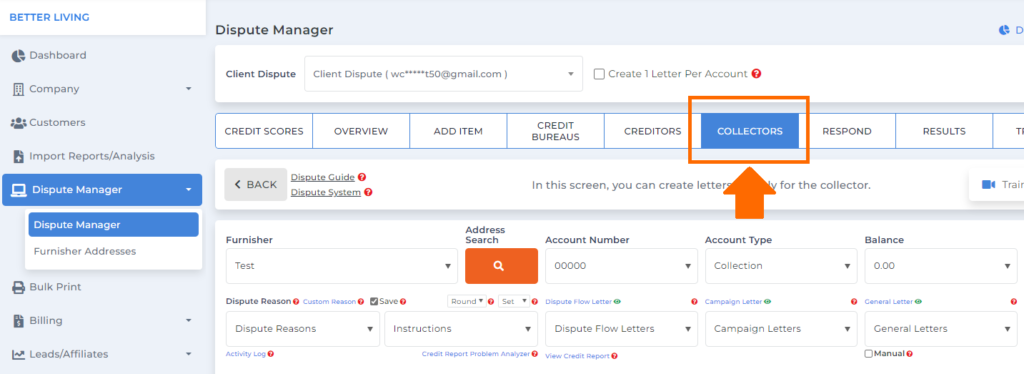 credit repair software dispute letter for collector