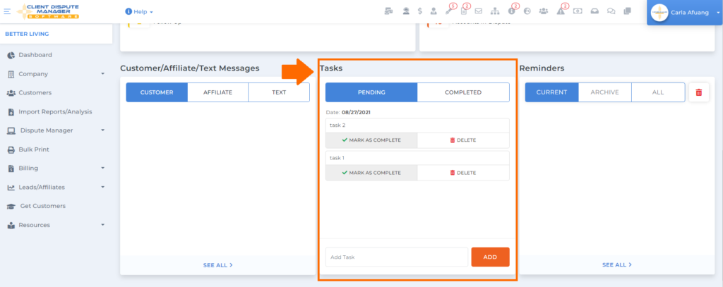 client dispute manager software