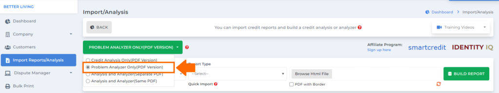 client dispute manager credit analyzer feature