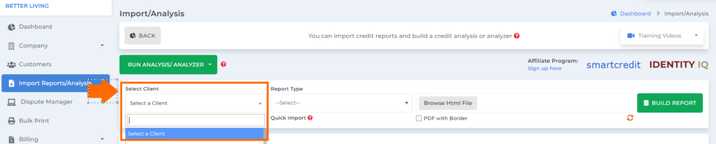 smart interviewer feature on client dispute manager software