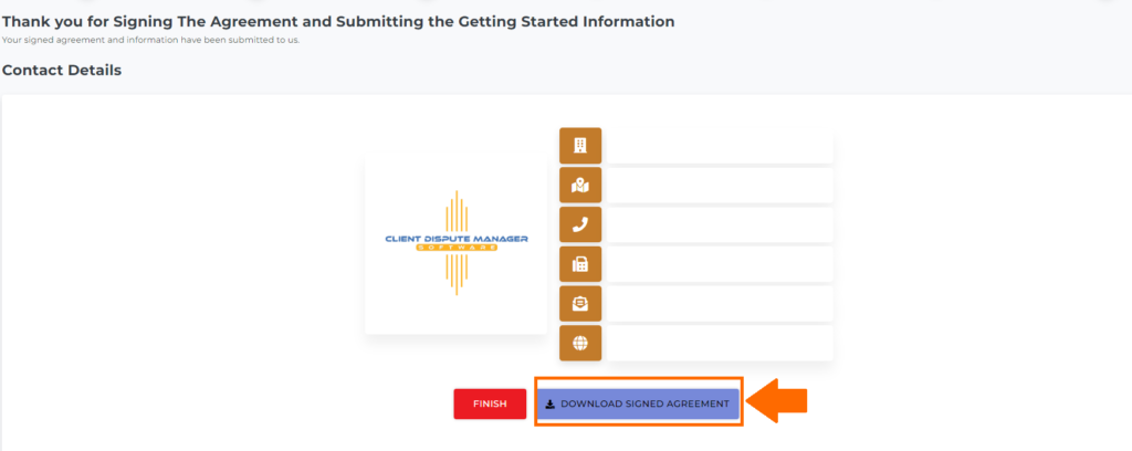 final steps for auto sign up on client dispute manager software