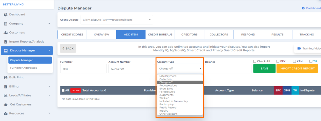 client dispute manager software training