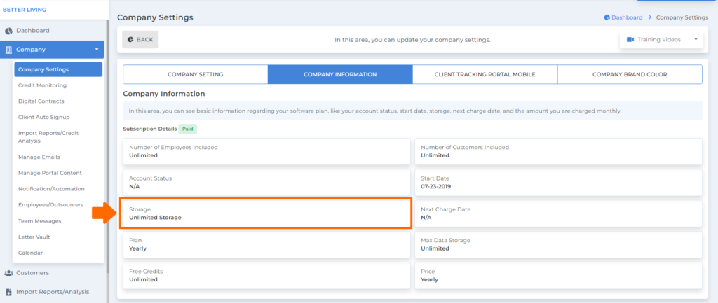 storage for client dispute manager