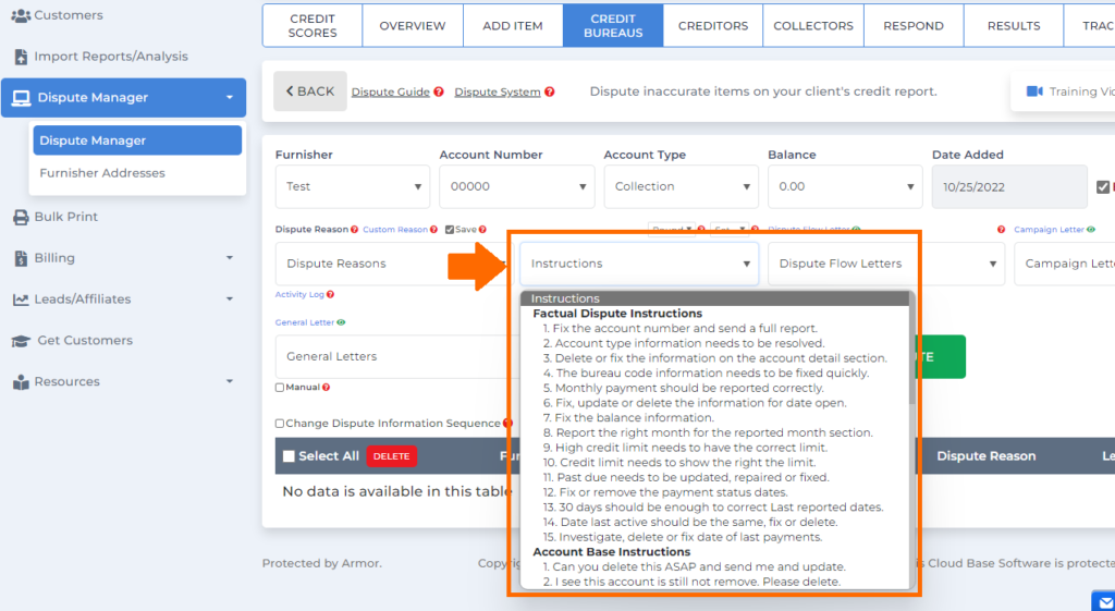 Client Dispute Manager Software training