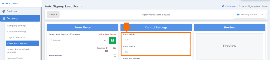 credit dispute manager software height and width settings