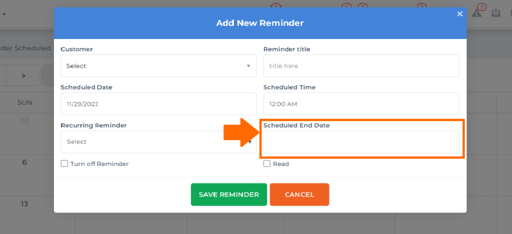 end date reminder on startup credit repair business