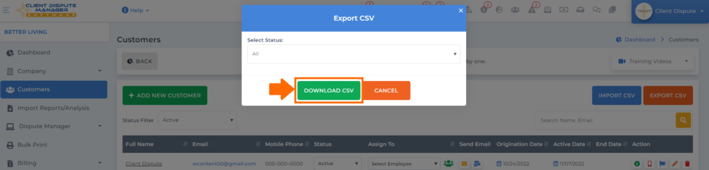 download data for startup credit repair business on client dispute manager software for business