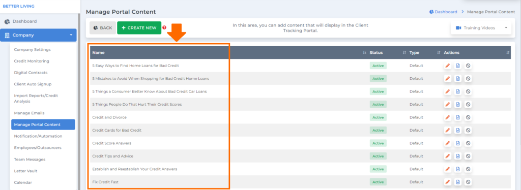 title of the article for manage portal content on client dispute manager software