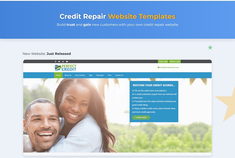 registering a business in Nevada website template for credit repair business