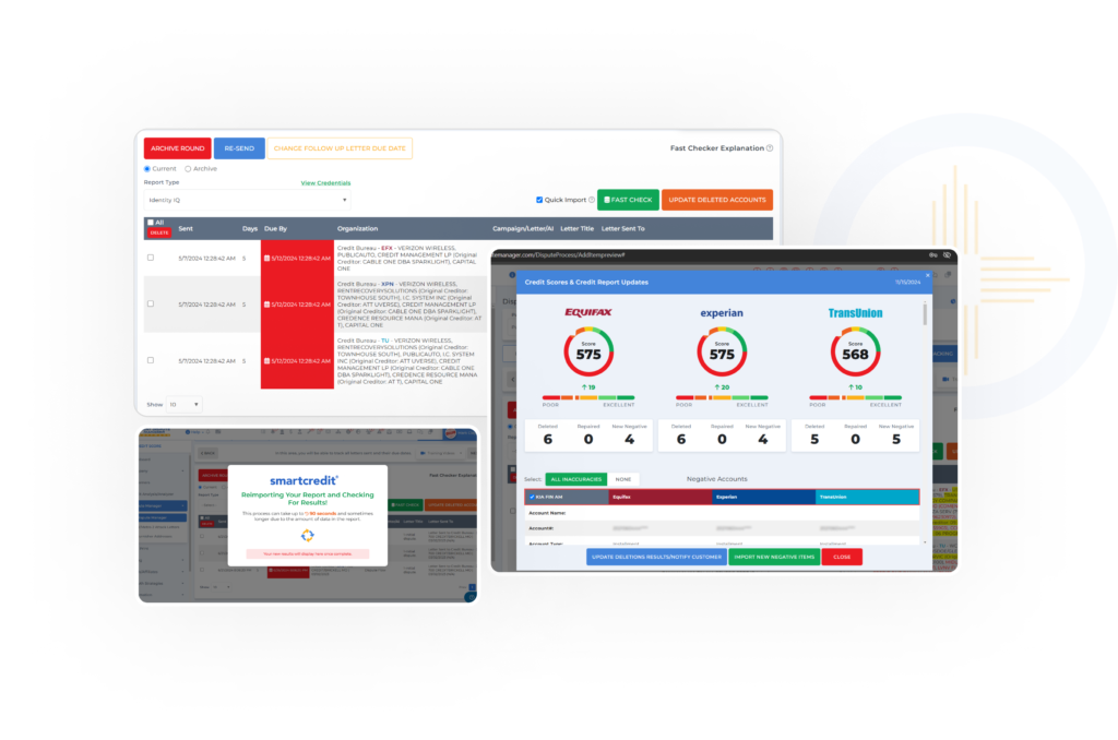 Fast Checker for credit repair strategies, detect deletions in credit reports instantly, and impress clients with fast results.