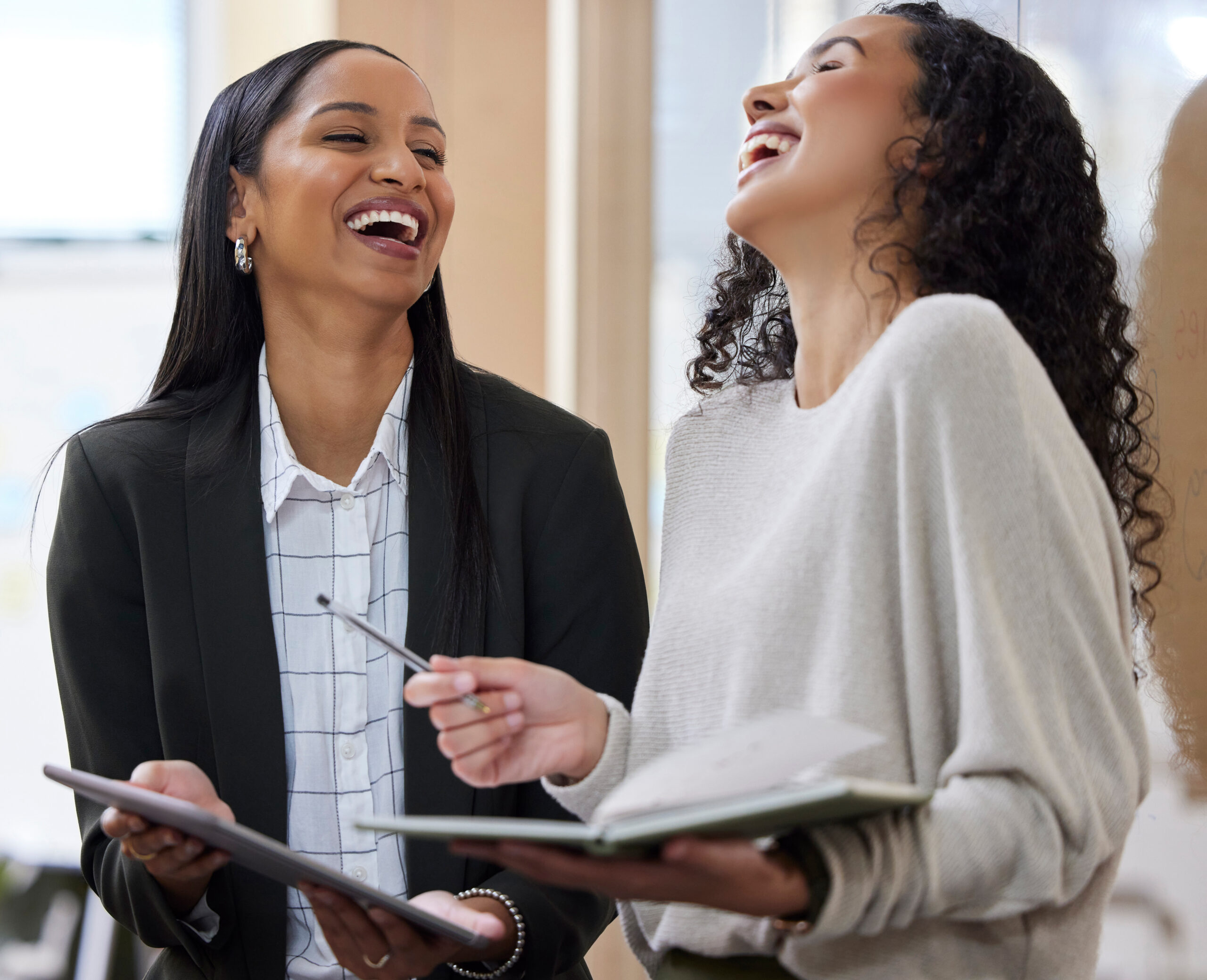 two businesswomen working together