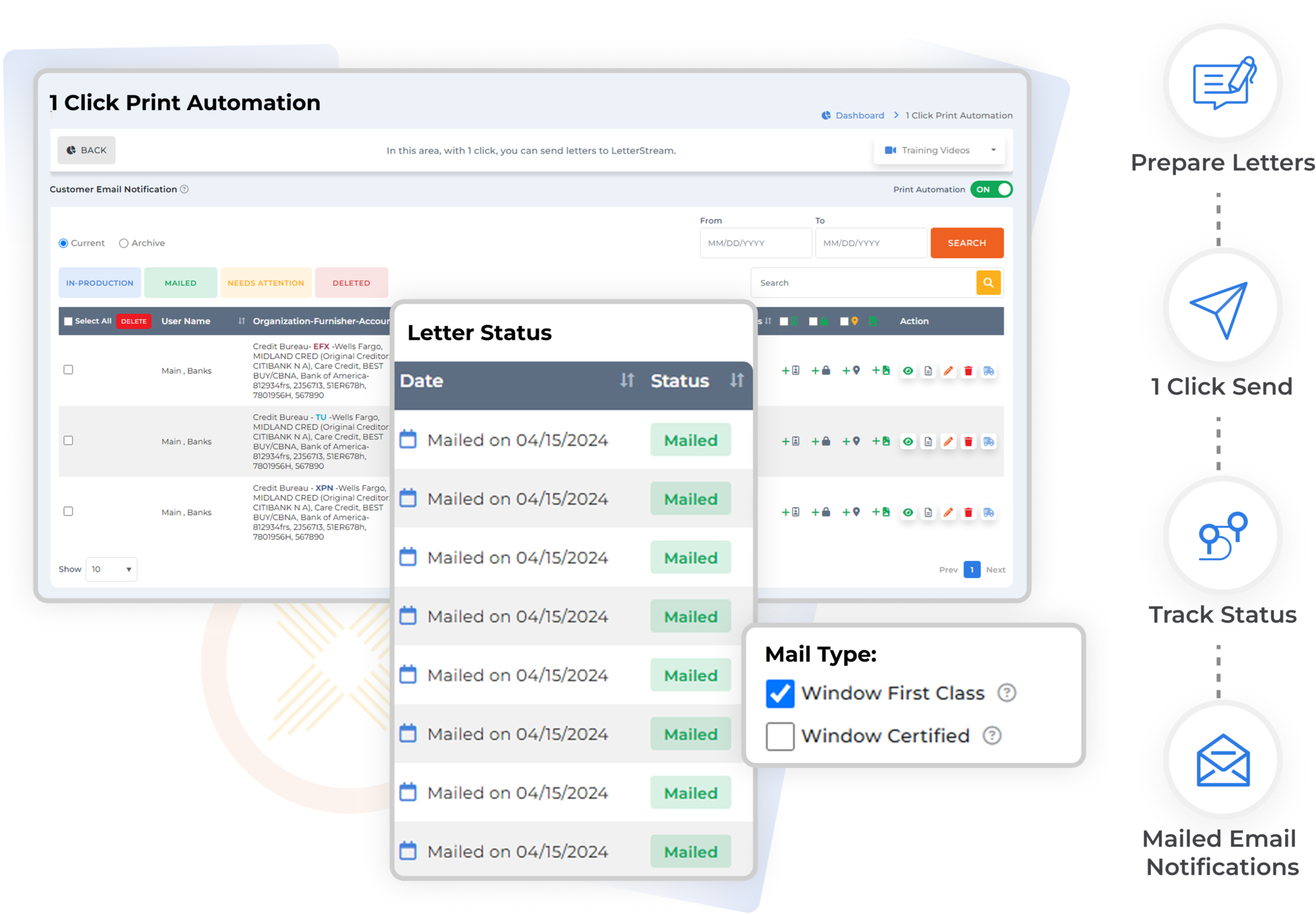 Client Dispute Manager Print Automation Letters