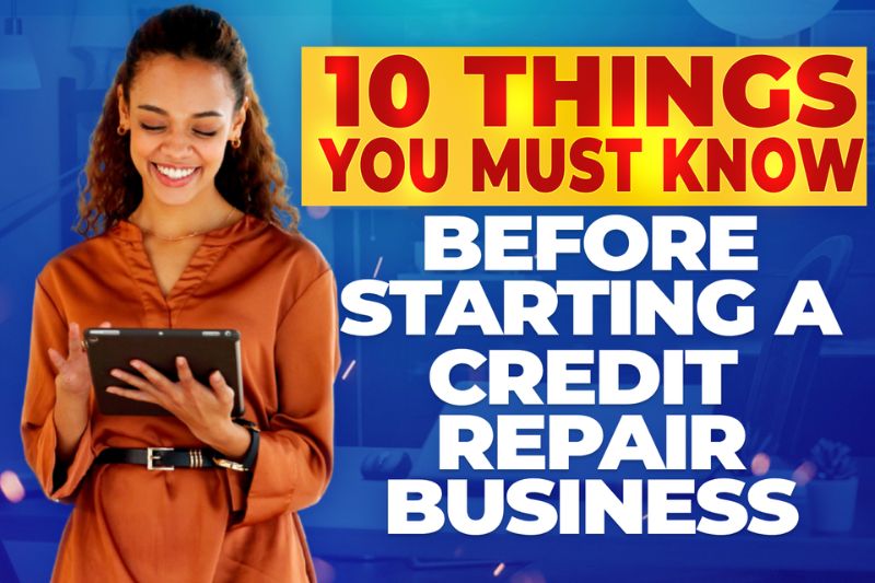 10 things you must know before starting a credit repair business – smiling entrepreneur holding tablet preparing to launch credit repair company