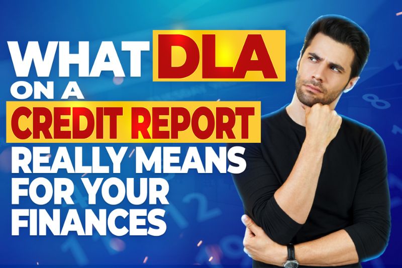 Man thinking with text What DLA on a Credit Report Really Means for Your Finances – understanding DLA on a credit report and how it impacts pay for delete letters, credit repair, and financial decisions.