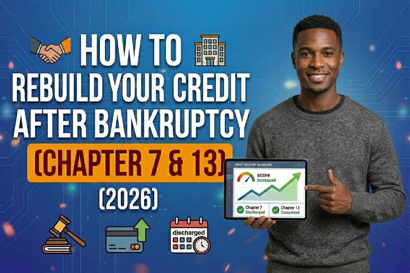 How to rebuild credit after bankruptcy guide for Chapter 7 and Chapter 13, steps to improve credit score, secured credit card after bankruptcy, credit builder loan after bankruptcy, strategies to rebuild credit quickly and boost credit utilization