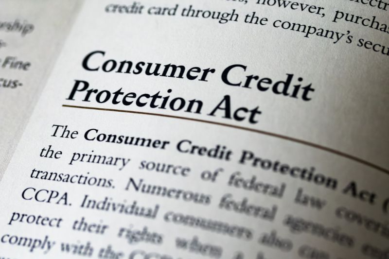 Consumer Credit Protection Act text representing legal disclosures required from credit repair companies about service guarantee prohibition under CROA and federal law