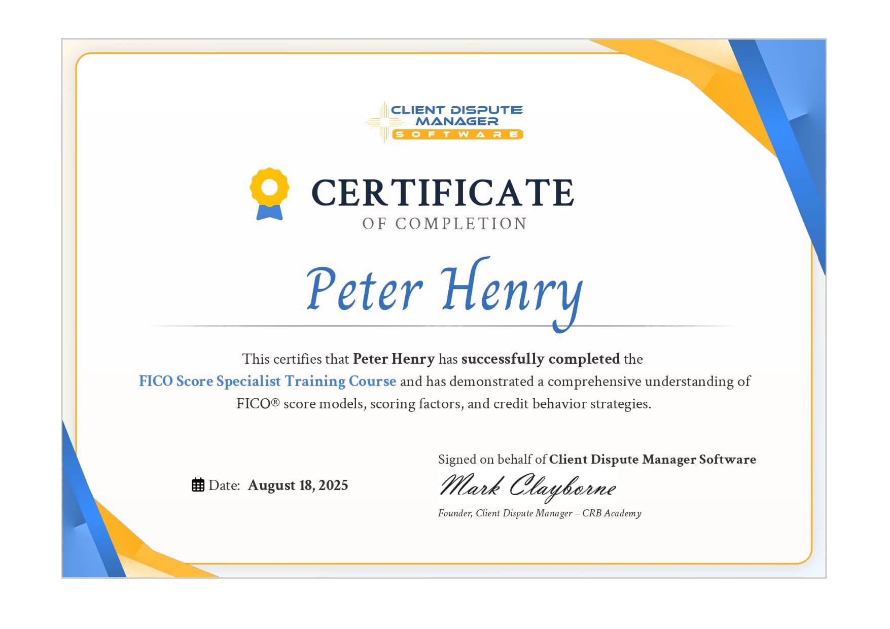Certificate