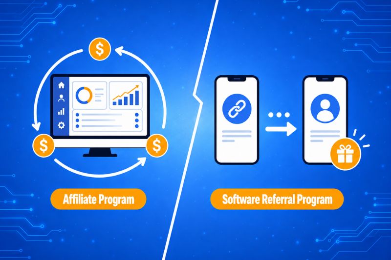 Credit repair affiliate program compared with a software referral program