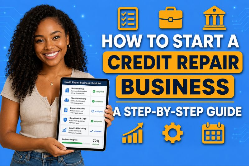 How to start a credit repair business step-by-step guide with a credit repair business startup checklist for setup, onboarding, disputes, compliance, and marketing.